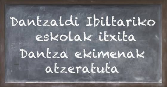 Dantzari Ibiltariko eskolak itxita eta ekimenak atzeratuta