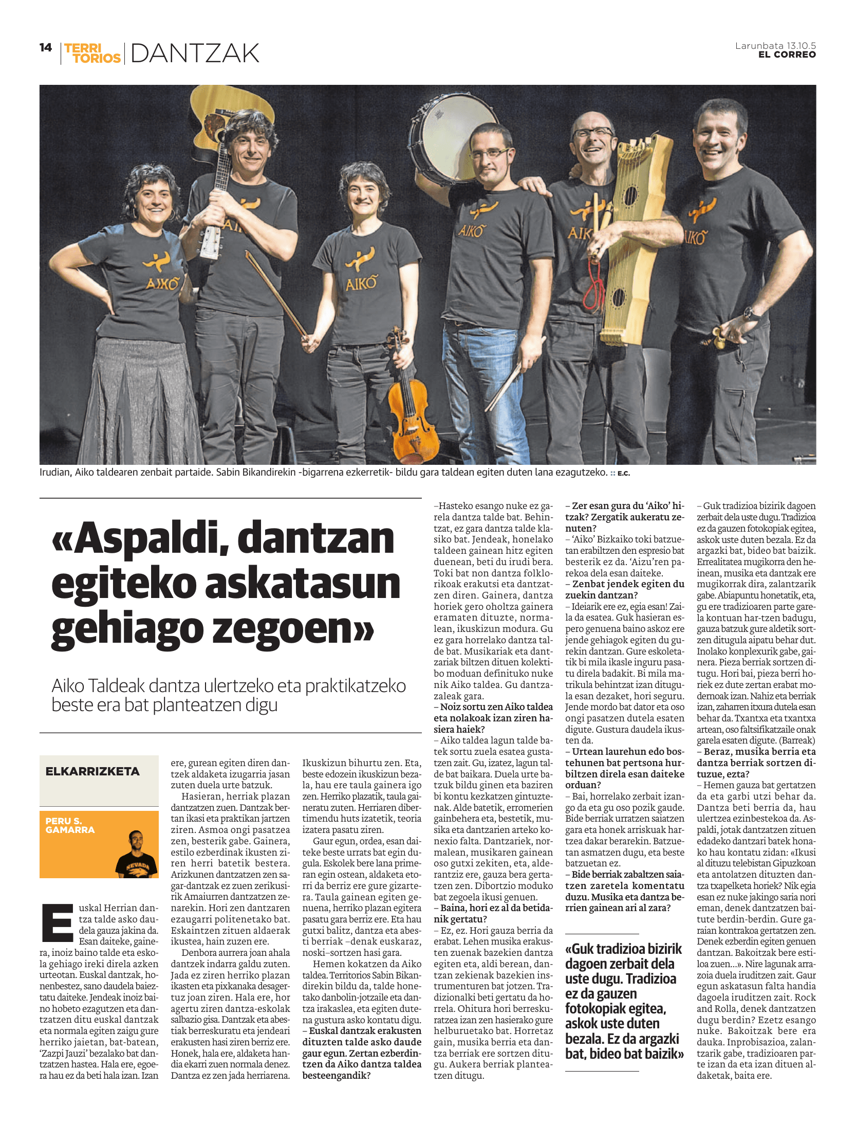 'Aspaldi, dantzan egiteko askatasun gehiago zegoen'